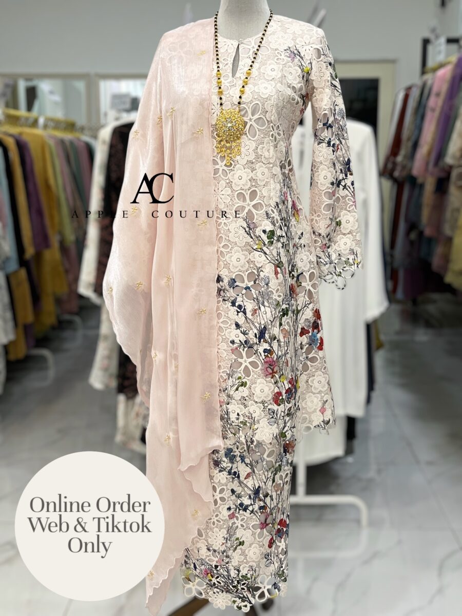 CAMELIA KURUNG MODEN SULAM LACE CREAM