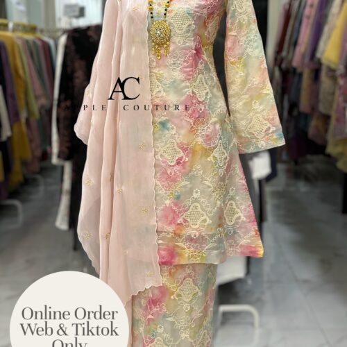 CAMELIA KURUNG MODEN SULAM ORGANZA PADDLE POP