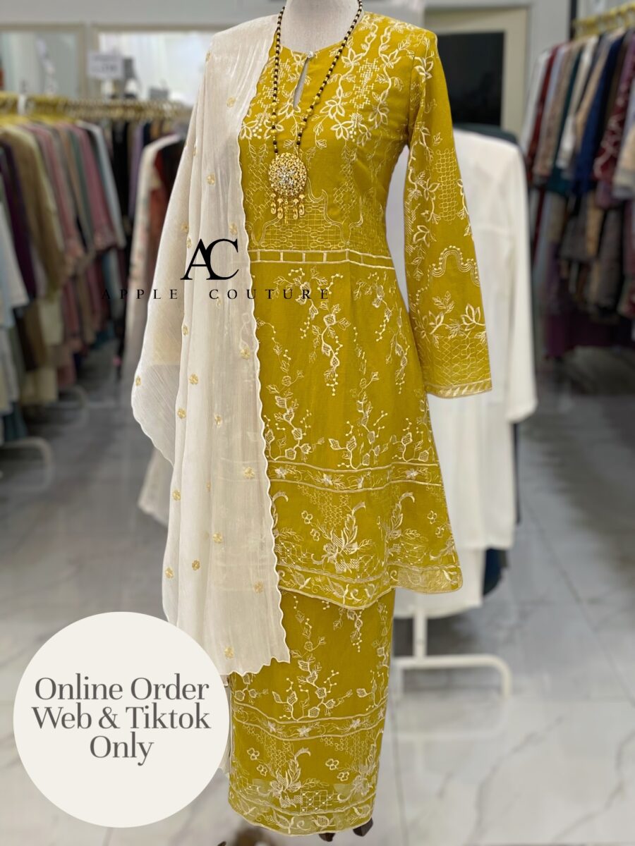 CAMELIA KURUNG PREMIUM ORGANZA YELLOW