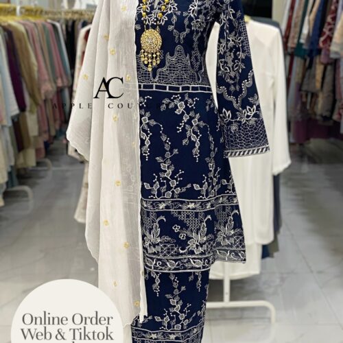 CAMELIA KURUNG PREMIUM ORGANZA DARK BLUE