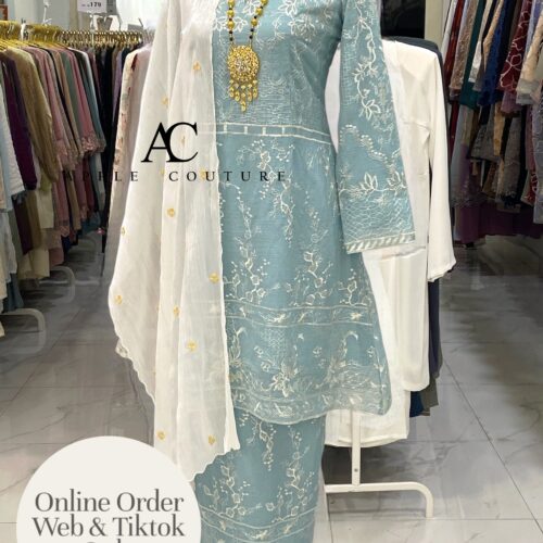 CAMELIA KURUNG PREMIUM ORGANZA BABY BLUE