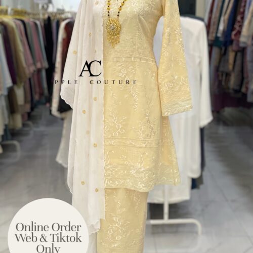CAMELIA KURUNG PREMIUM ORGANZA SOFT YELLOW