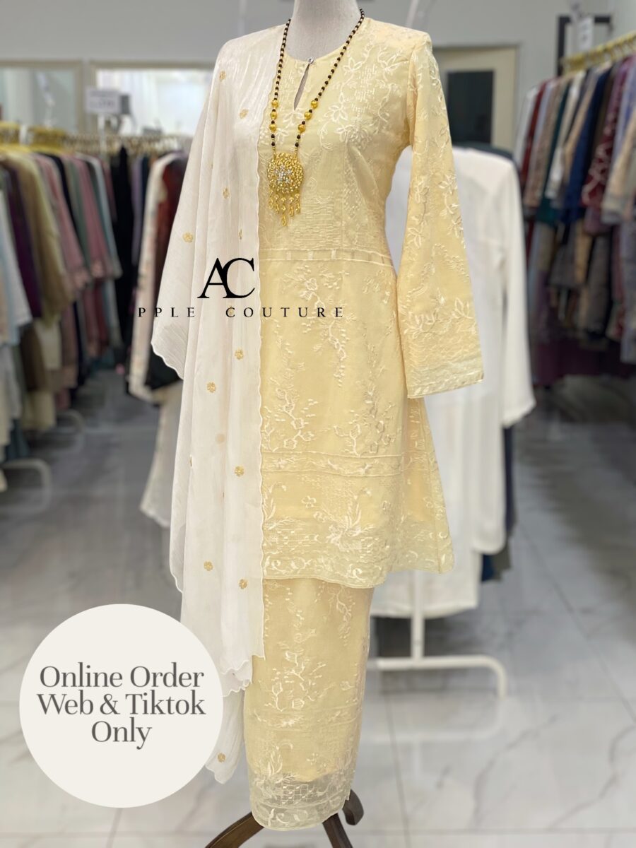 CAMELIA KURUNG PREMIUM ORGANZA SOFT YELLOW