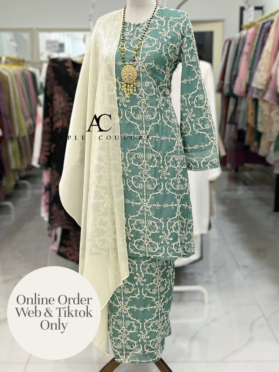 CAMELIA KURUNG MODEN SULAM ORGANZA MINT