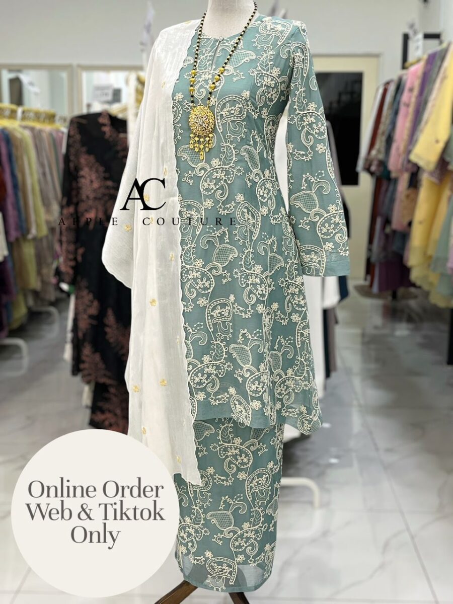 CAMELIA KURUNG MODEN SULAM ORGANZA MINT