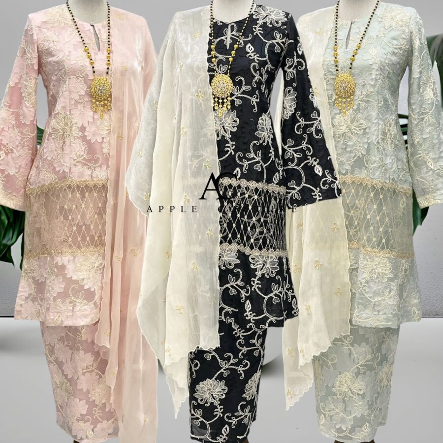 CAMELIA KURUNG PREMIUM SOFT JAQUARD EMBROIDERY SAGE GREEN - Image 2