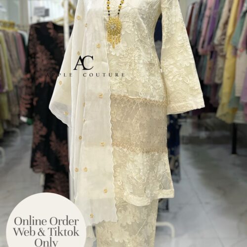 CEMARA KURUNG PREMIUM SOFT JAQUARD EMBROIDERY CHAMPANGE