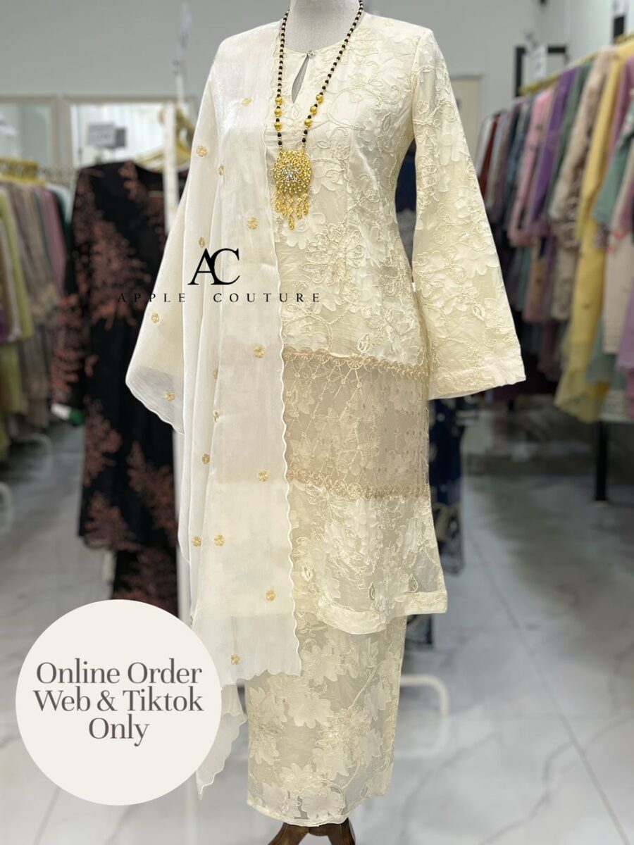 CAMELIA KURUNG PREMIUM SOFT JAQUARD EMBROIDERY CHAMPANGE
