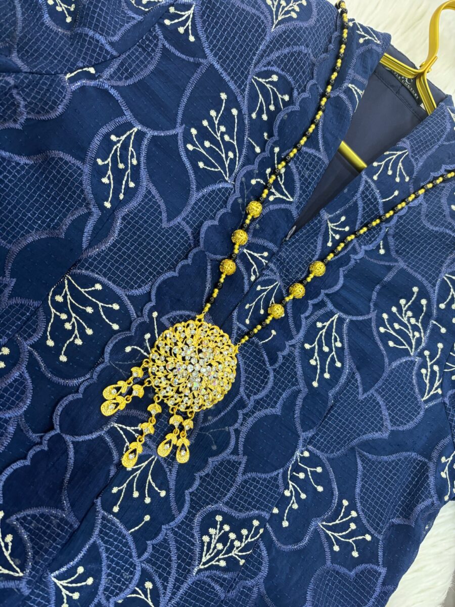 KEBAYA LABUH PREMIUM ORGANZA NAVY BLUE - Image 2