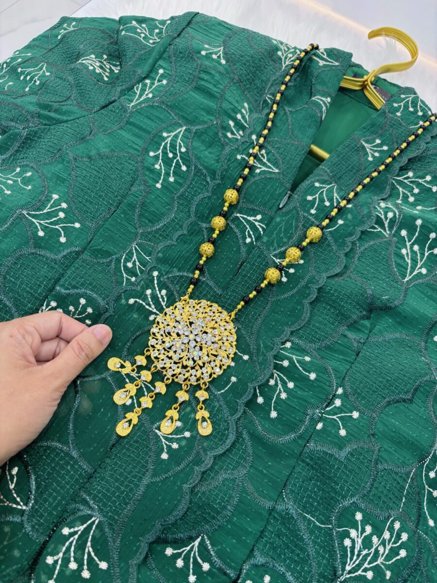 KEBAYA LABUH PREMIUM ORGANZA EMERALD GREEN - Image 2
