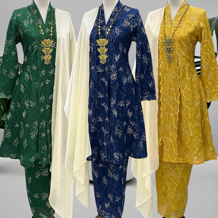 KEBAYA LABUH PREMIUM ORGANZA NAVY BLUE - Image 3