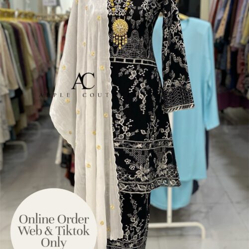 CAMELIA KURUNG PREMIUM ORGANZA BLACK