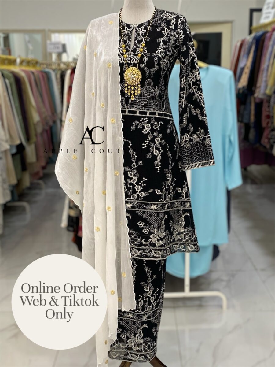 CAMELIA KURUNG PREMIUM ORGANZA BLACK
