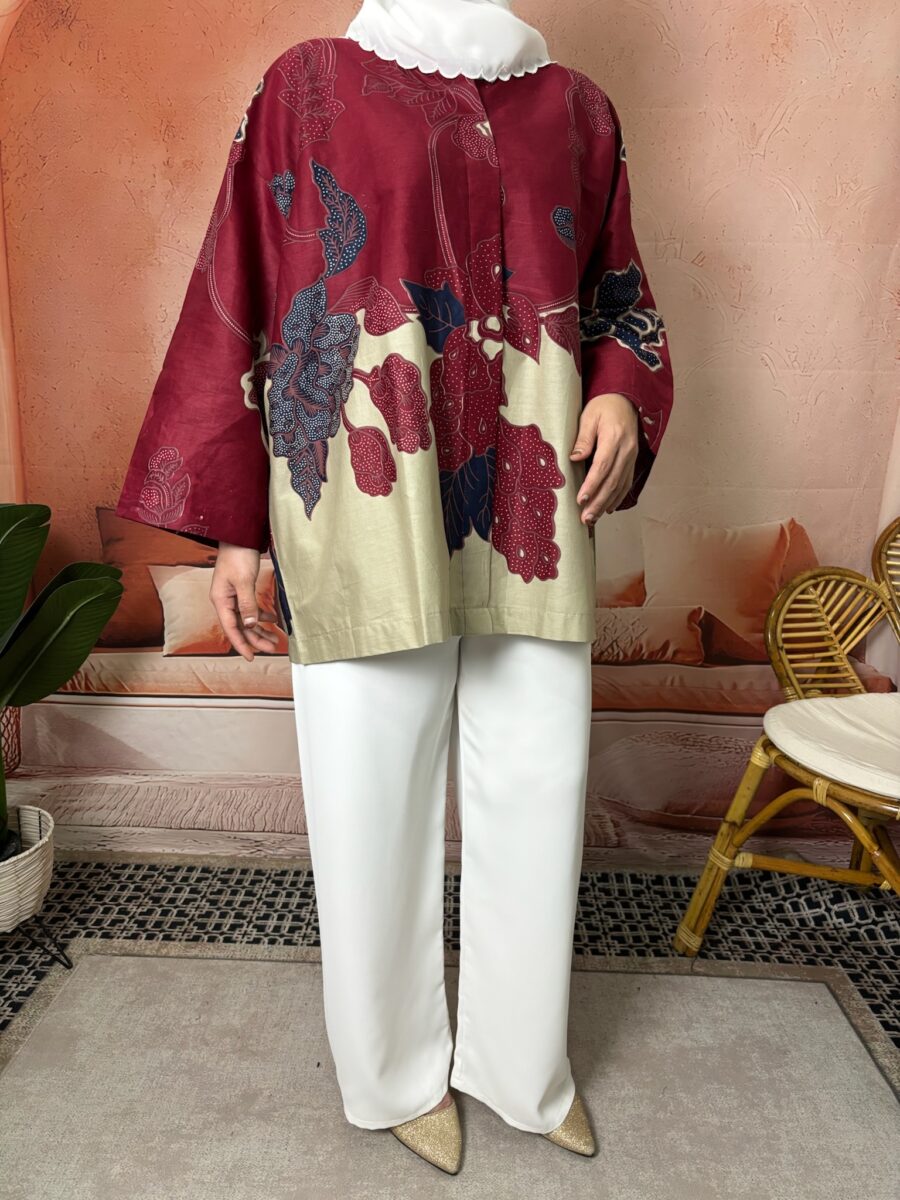 APPLE BATIK TOP MAROON - Image 2