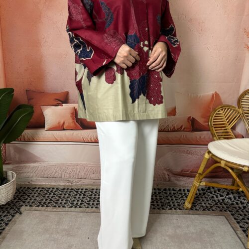 APPLE BATIK TOP MAROON