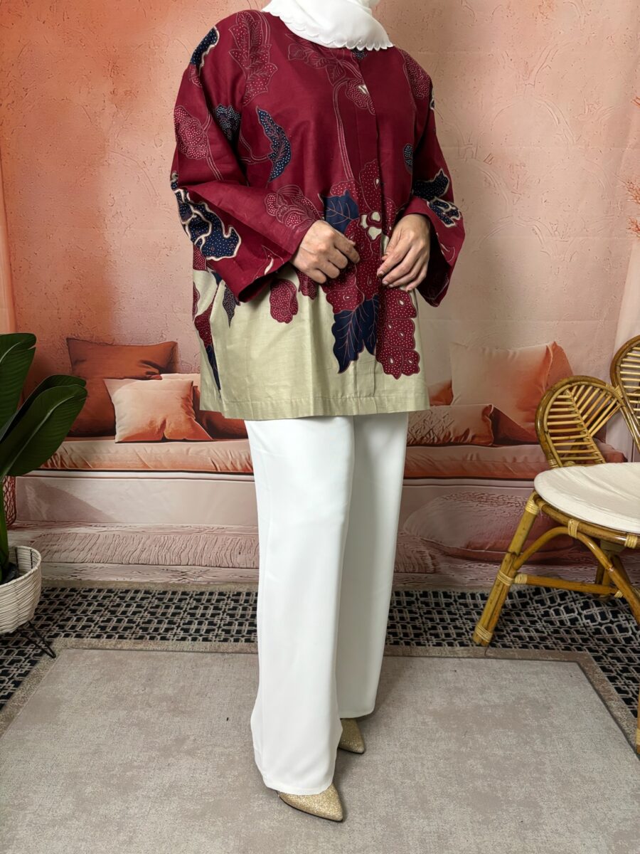APPLE BATIK TOP MAROON