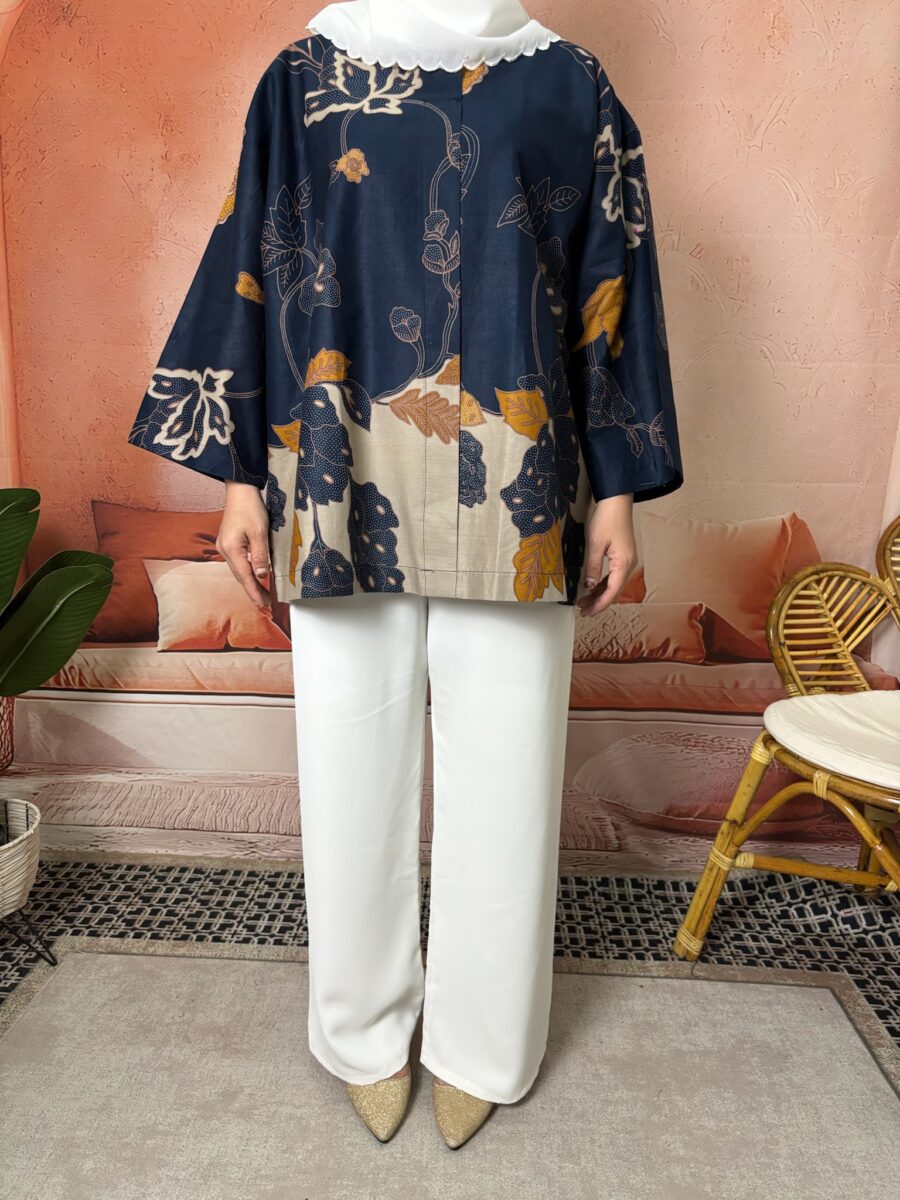 APPLE BATIK TOP DARK BLUE MUSTARD