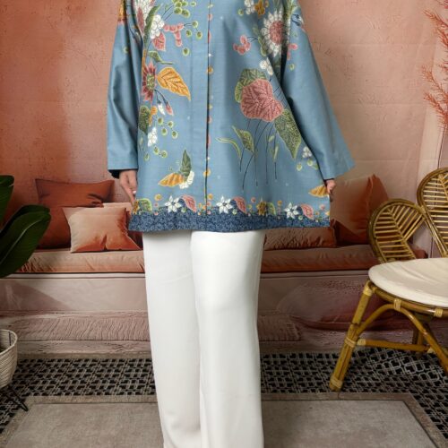 APPLE BATIK TOP DUSTY BLUE