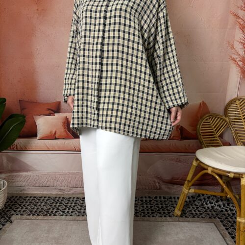 APPLE CHECKED TOP BLACK