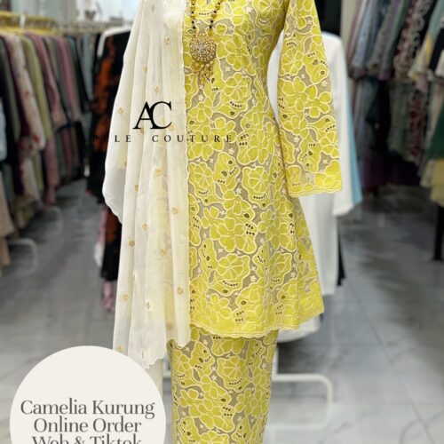 CAMELIA KURUNG PREMIUM GUIPURE LACE LIME
