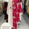 CAMELIA KURUNG PREMIUM ORGANZA EMBROIDERY RED FUSHIA