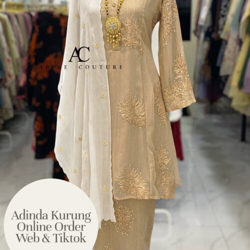 ADINDA KURUNG 2.0 SILK BLEND EMBROIDERY NUDE