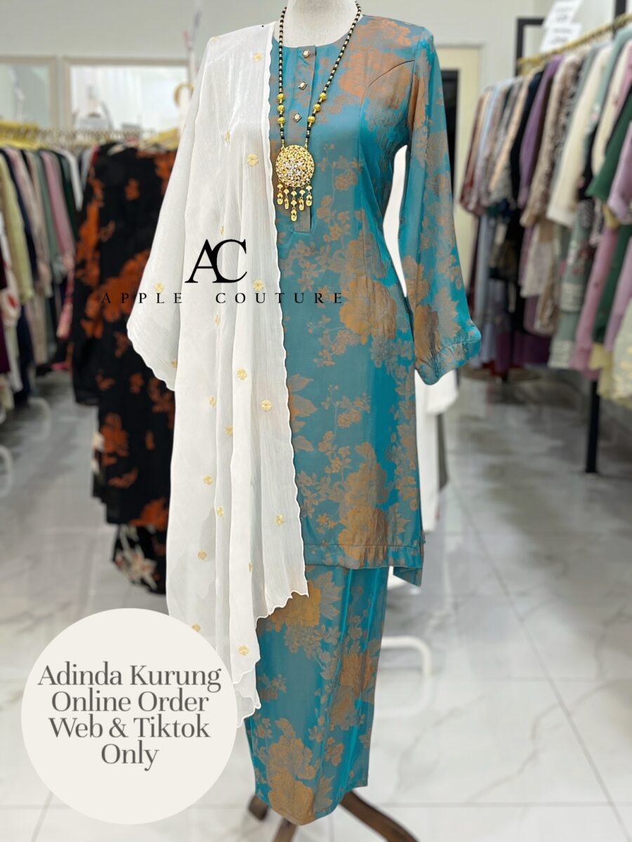 ADINDA KURUNG SOFT JACQUARD TEAL BLUE