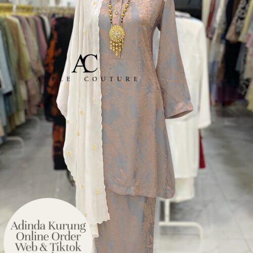 ADINDA KURUNG SOFT JACQUARD GRAY PEACH