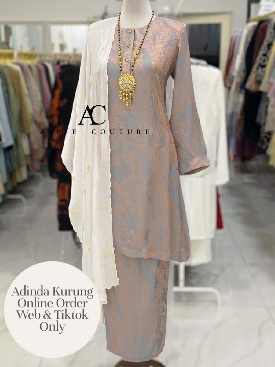 ADINDA KURUNG SOFT JACQUARD GRAY PEACH