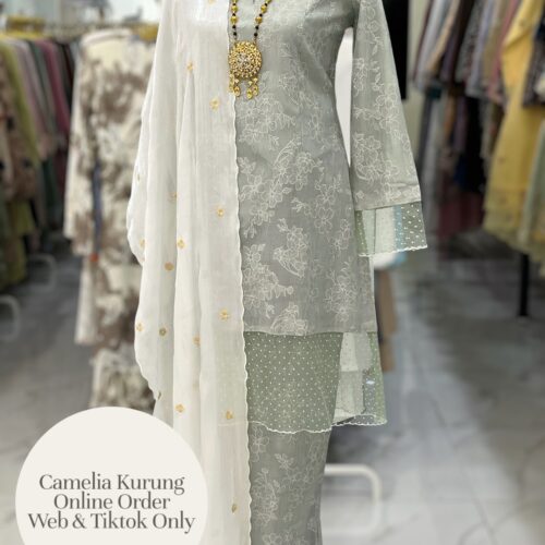 CAMELIA KURUNG PREMIUM ORGANZA MINT GREEN