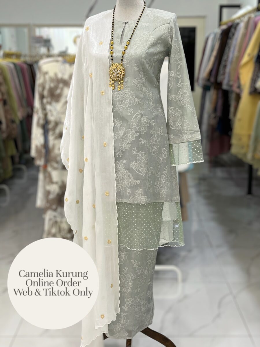CAMELIA KURUNG PREMIUM ORGANZA MINT GREEN