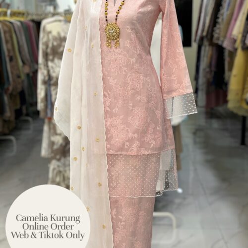CAMELIA KURUNG PREMIUM ORGANZA PINK