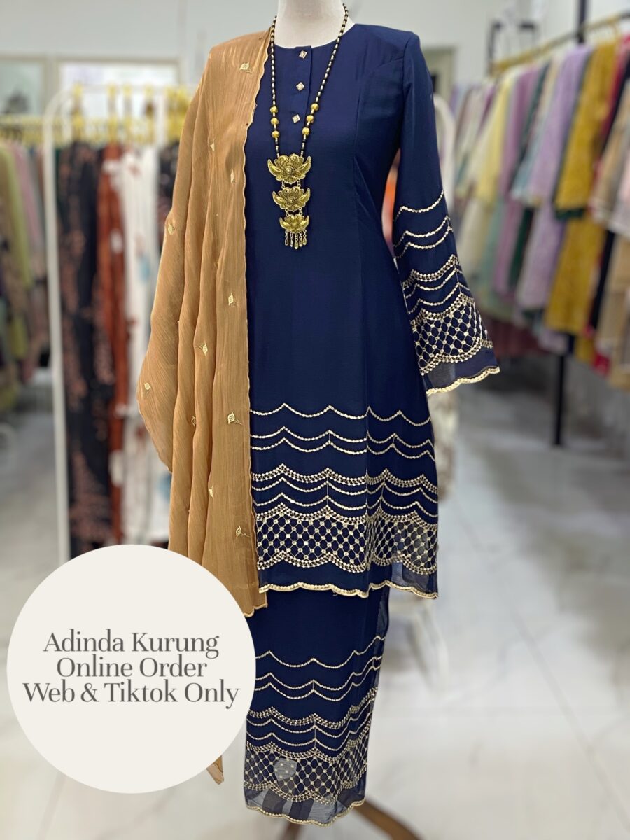 ADINDA KURUNG PREMIUM ORGANZA NAVY BLUE