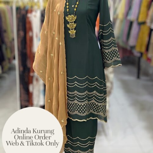 ADINDA KURUNG PREMIUM ORGANZA DARK EMERALD