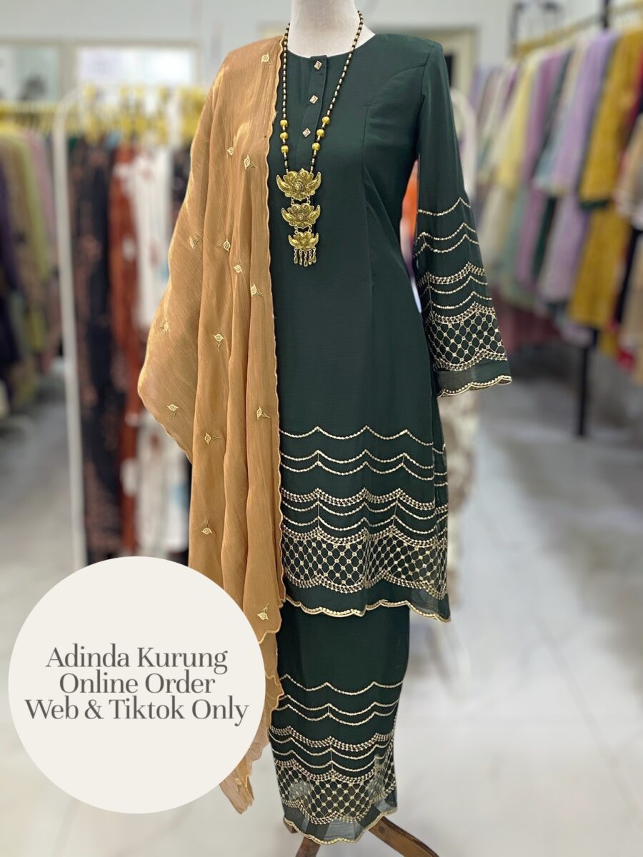 ADINDA KURUNG PREMIUM ORGANZA DARK EMERALD