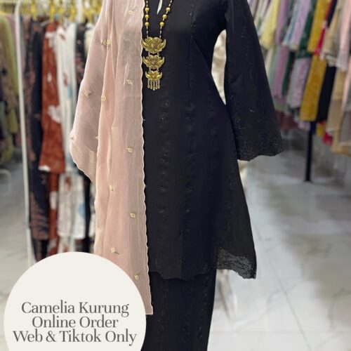 CAMELIA KURUNG PREMIUM ORGANZA BLACK