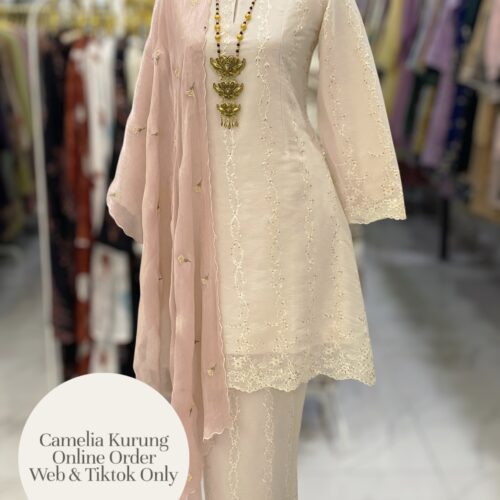 CAMELIA KURUNG PREMIUM ORGANZA OFF WHITE