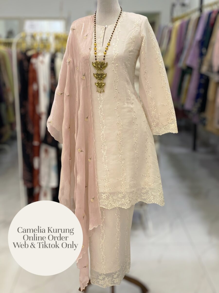 CAMELIA KURUNG PREMIUM ORGANZA OFF WHITE