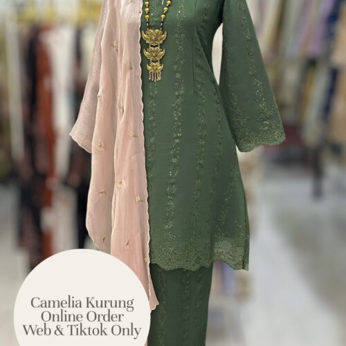 CAMELIA KURUNG PREMIUM ORGANZA EMERALD GREEN