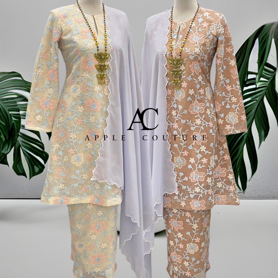 CAMELIA KURUNG PREMIUM LACE EMBROIDERY BLACK - Image 3