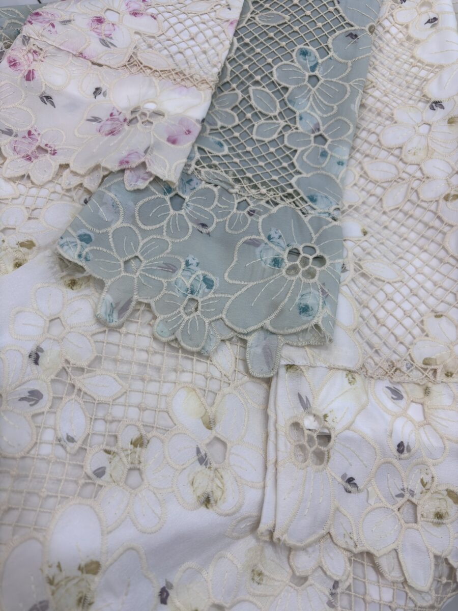 BAINON KURUNG PREMIUM LACE EMBROIDERY CREAM YELLOW - Image 2