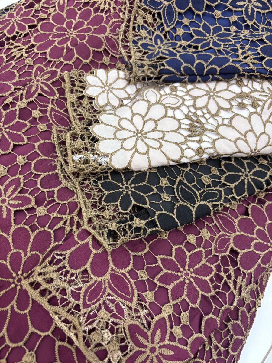 CAMELIA KURUNG PREMIUM LACE EMBROIDERY BLACK - Image 2