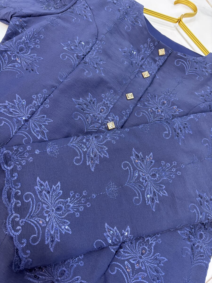 ADINDA KURUNG PREMIUM ORGANZA DARK BLUE - Image 2