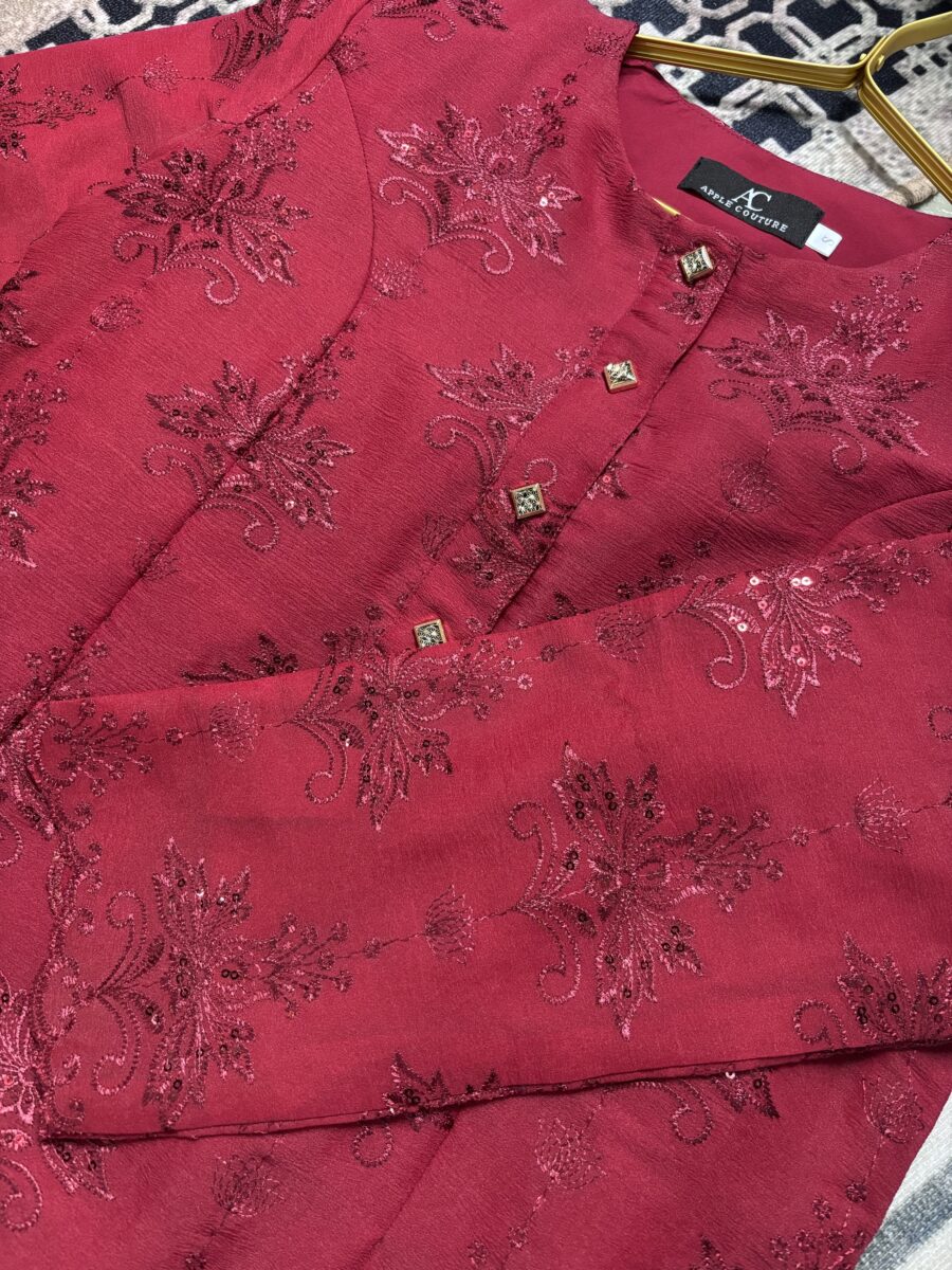 ADINDA KURUNG PREMIUM ORGANZA MAROON - Image 2