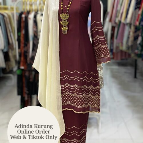 ADINDA KURUNG PREMIUM ORGANZA BURGUNDY