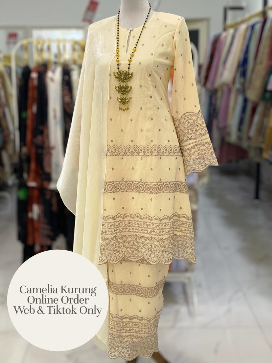 CAMELIA KURUNG PREMIUM ORGANZA SHIMMER CREAM