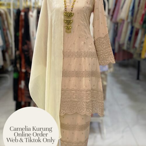 CAMELIA KURUNG PREMIUM ORGANZA SHIMMER NUDE