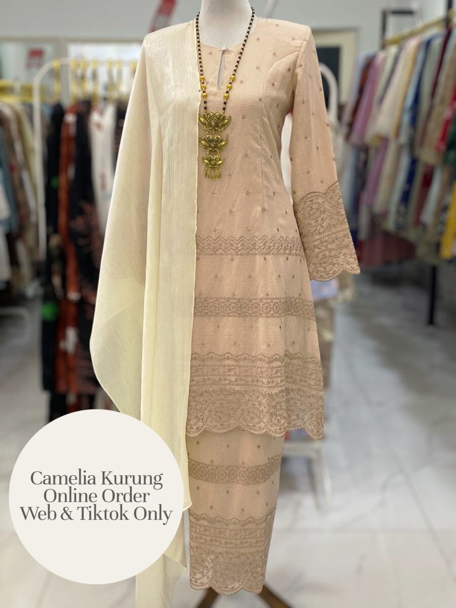CAMELIA KURUNG PREMIUM ORGANZA SHIMMER NUDE