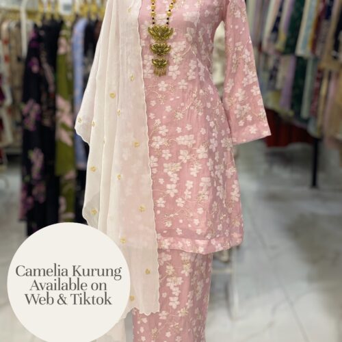 CAMELIA KURUNG PREMIUM SOFT JAQUARD WITH SEQUINS BABY PINK