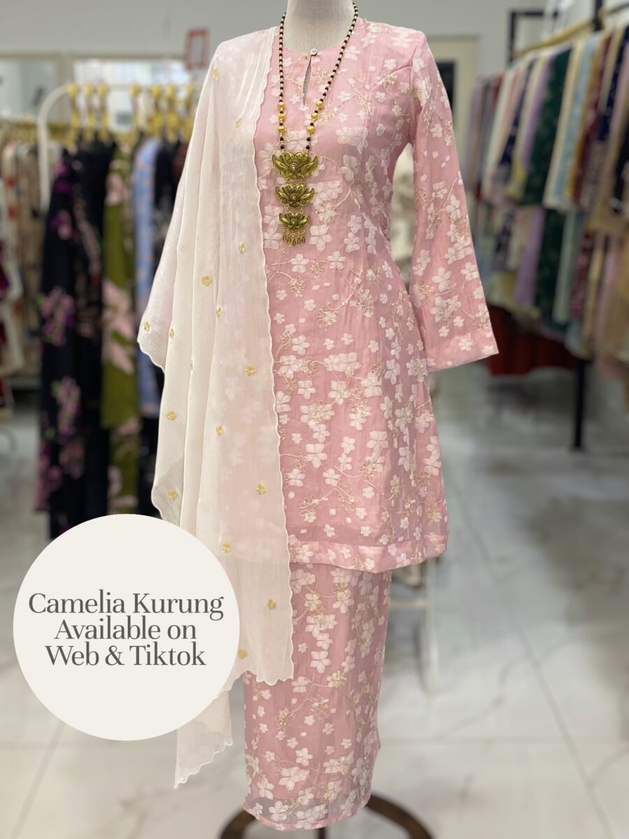 CAMELIA KURUNG PREMIUM SOFT JAQUARD WITH SEQUINS BABY PINK